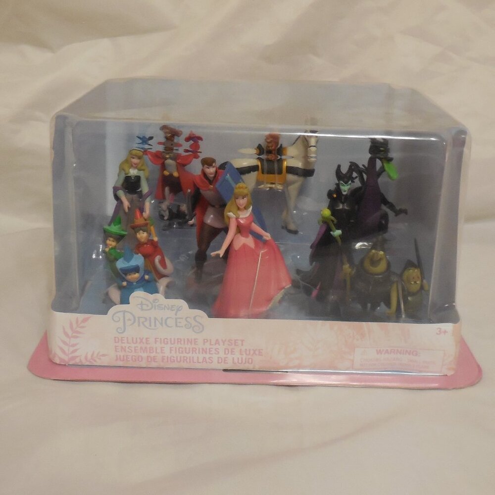 Disney Princess Figurine Set Deluxe Sleeping Beauty 9 Figures HTF New